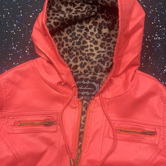 Pink pleather style bomber coat - Picture 2 of 2